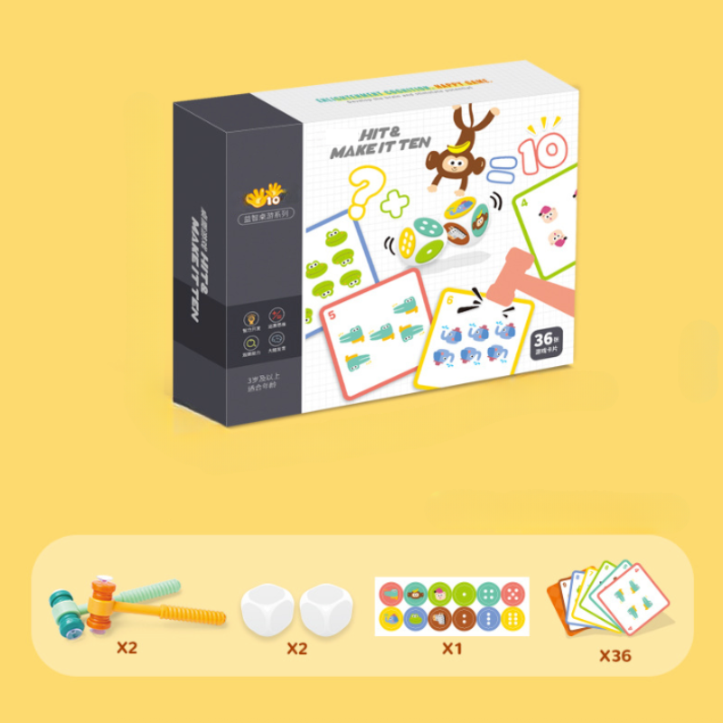 Dice, Cards and Hammers for Learning Tens