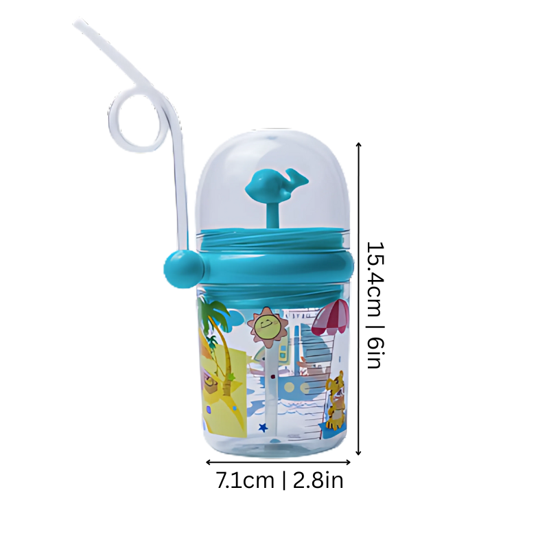 Kids Straw Bottle with Sprayer Fun