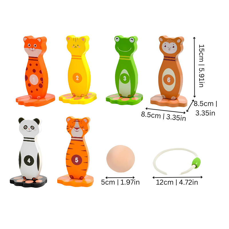 Wooden Animal Bowling Set