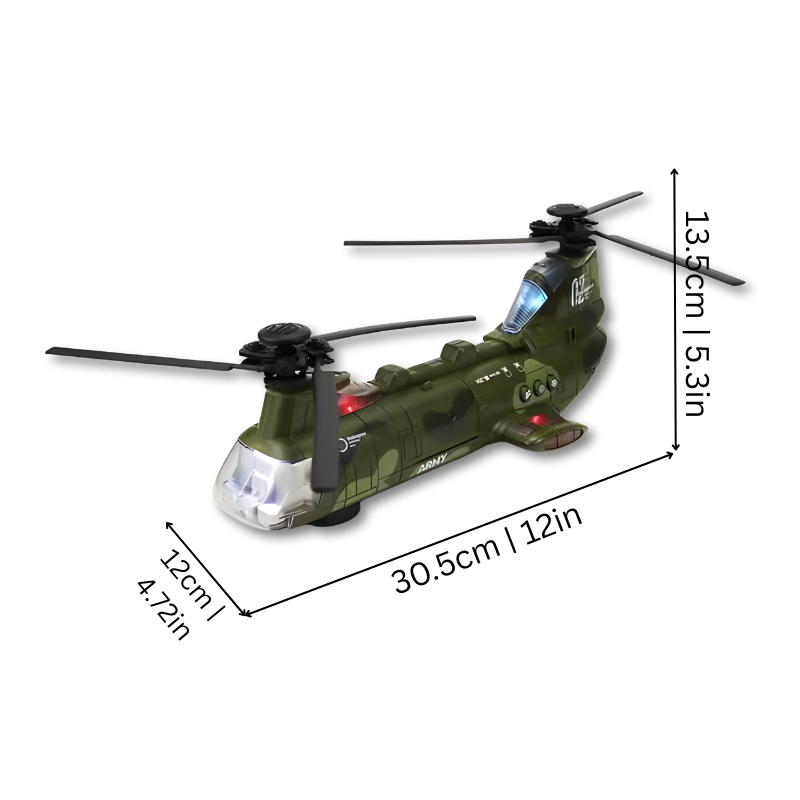 Light and Sound Battle Chopper with Mini Tanks