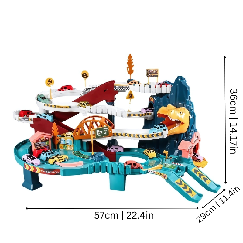 Multi-Level Dinosaur Race Track Adventure