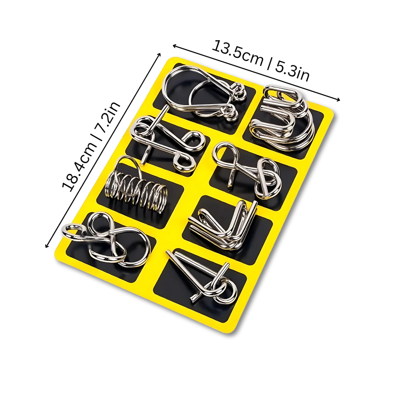 16-Piece Metal Brain Teaser Set