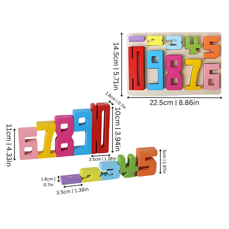 Wooden Number Stacking Blocks