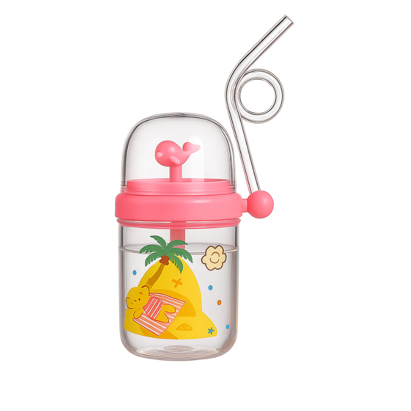 Kids Straw Bottle with Sprayer Fun