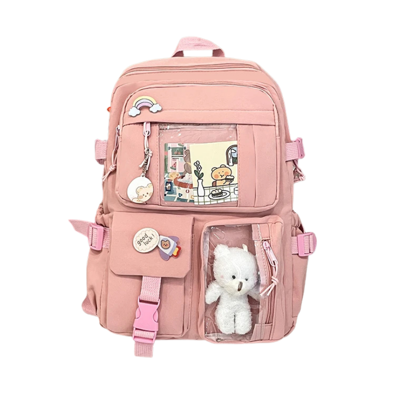 Available Colors: Green with Doll, Off-White with Doll, Pink with