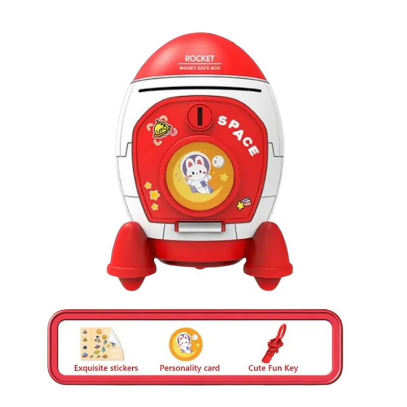 Playful Rocket-shaped Money Box