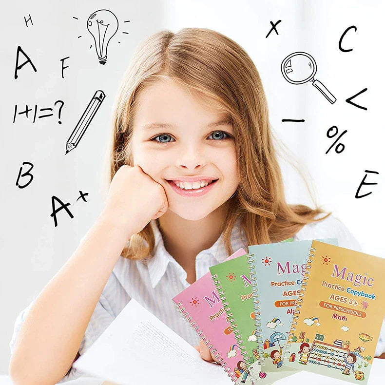 Style: 4 Books + Magic Pen; Math, Number, Alphabet and Drawing - main product image