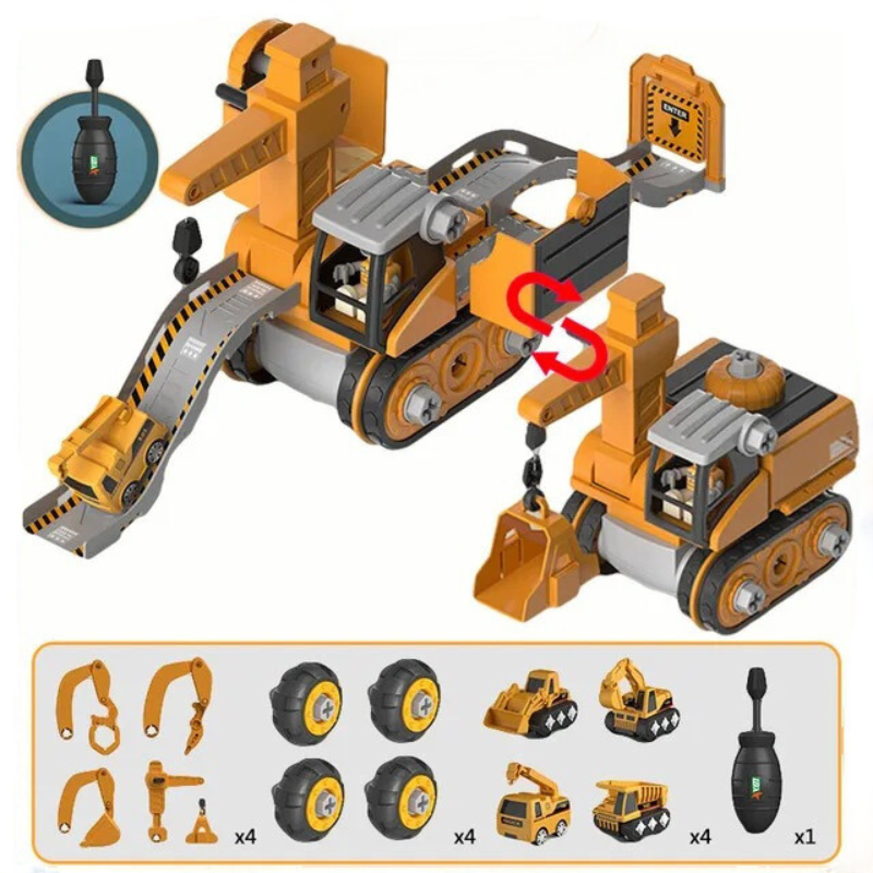 4-in-1 Build and Play Excavator Set