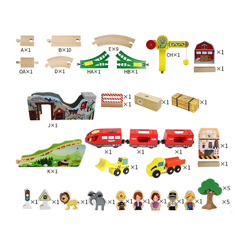 Jungle Adventure Wooden Train Set