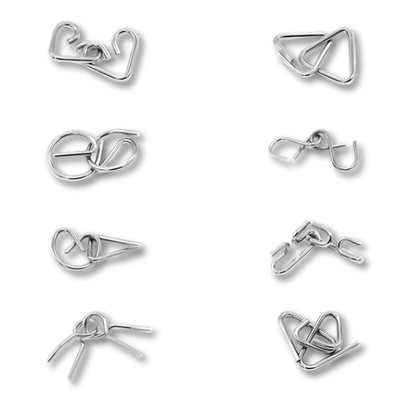 16-Piece Metal Brain Teaser Set