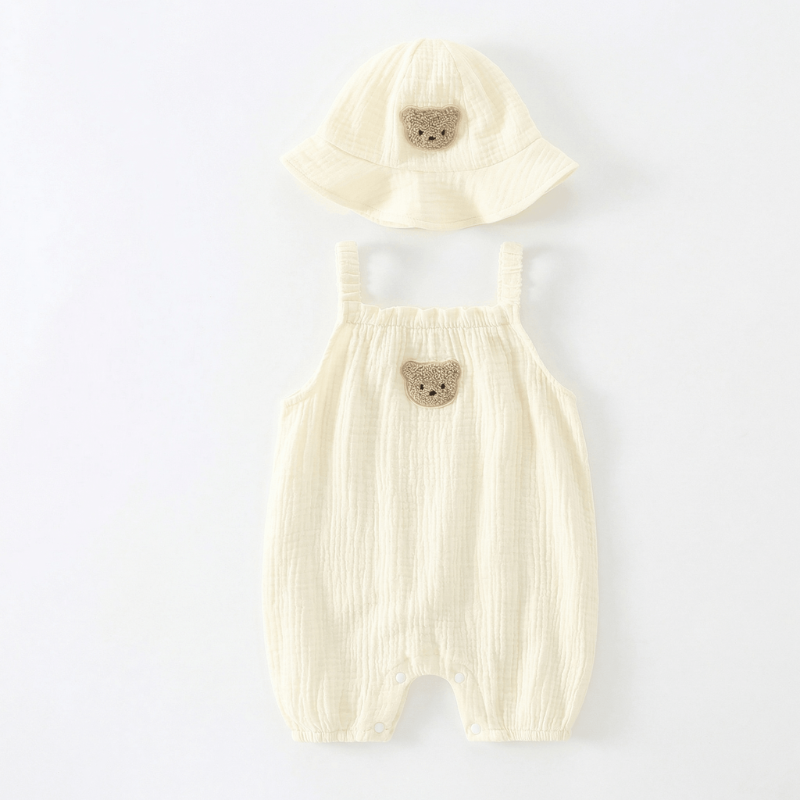 Summer Jumpsuit Set with Matching Cap