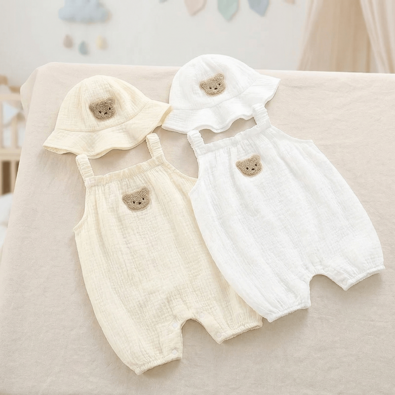Summer Jumpsuit Set with Matching Cap