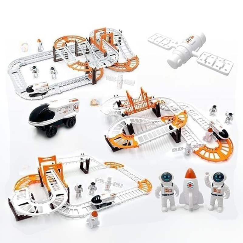 Railway Track Toy Car Set for Space-Themed Racing - main product image