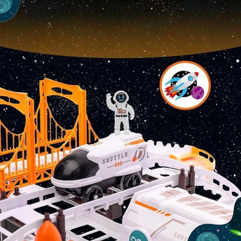 Railway Track Toy Car Set for Space-Themed Racing