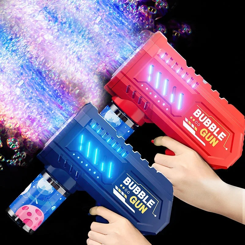 Automatic Bubble Gun with Built-In Water Bottle