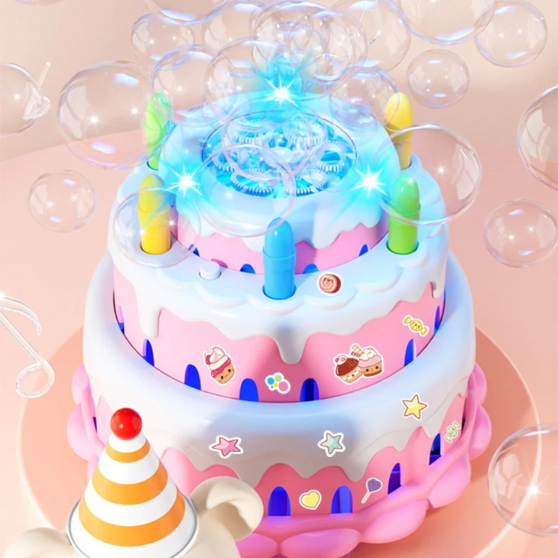 Birthday Cake Bubble Machine with Flashing Music