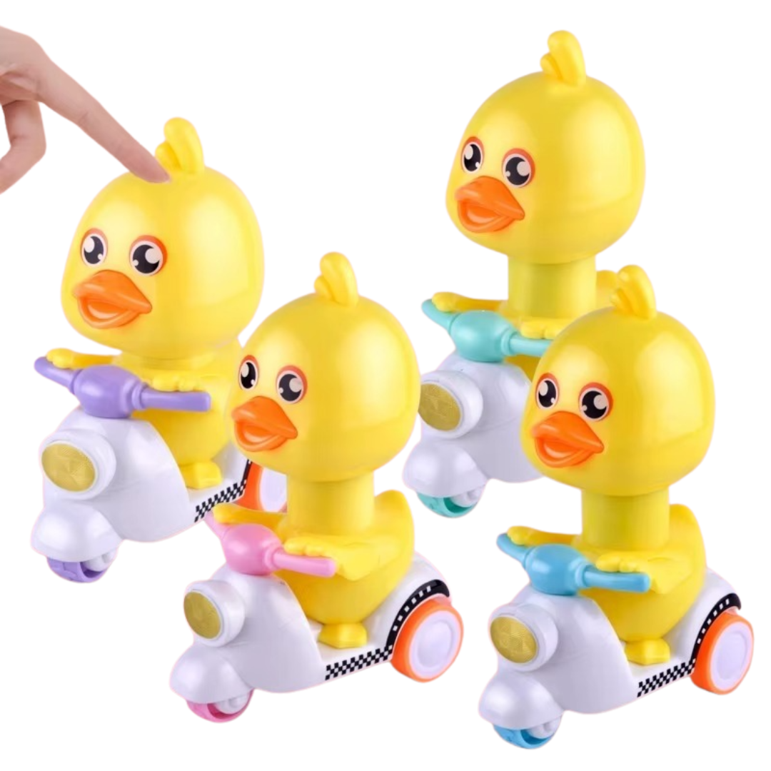 Push-Press Mini Duck Car with Free-Rotation Head