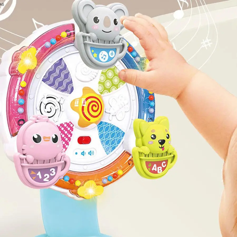 Rotating Musical Ferris Wheel Toy with Cute Cartoon Animals - main product image