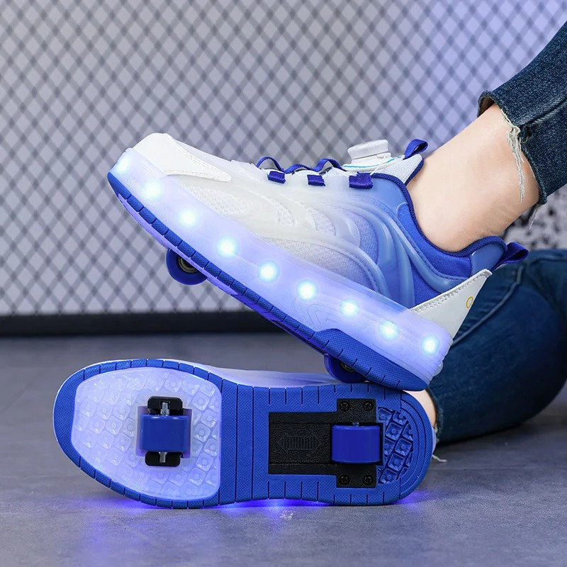 Luminous Running Shoes with Light-Up Wheels