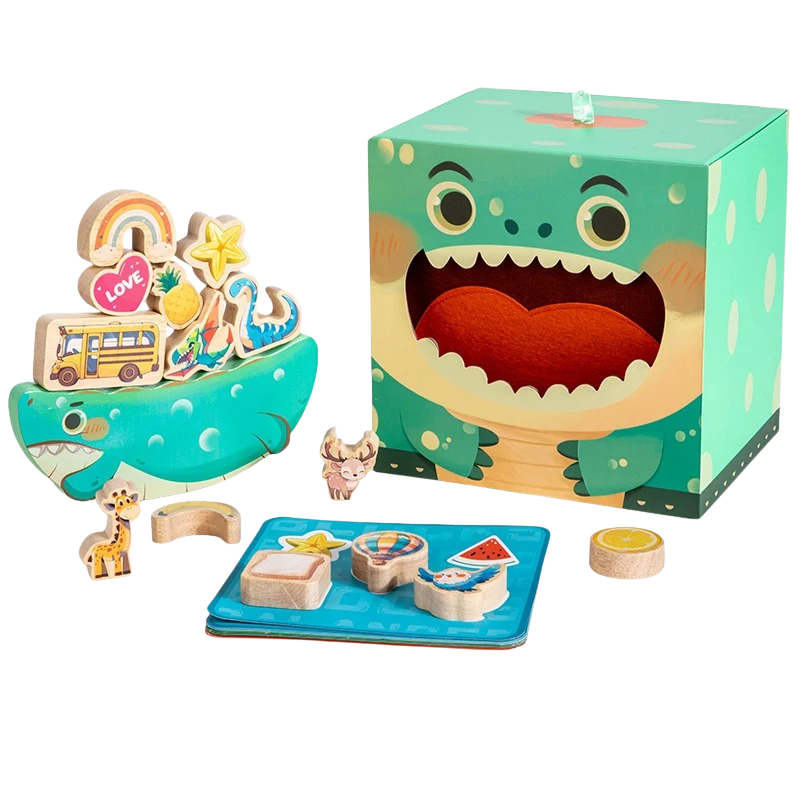 Montessori 3-in-1 Stacking, Feeding, and Matching Game - main product image