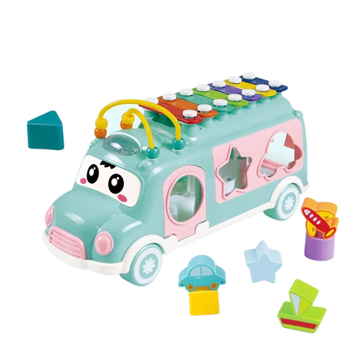 Cartoon Bus Piano Toy for Early Learning Fun - main product image