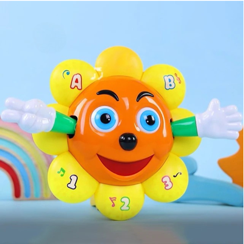 Electric Rotating Flower Car Toy with Music and Light - main product image