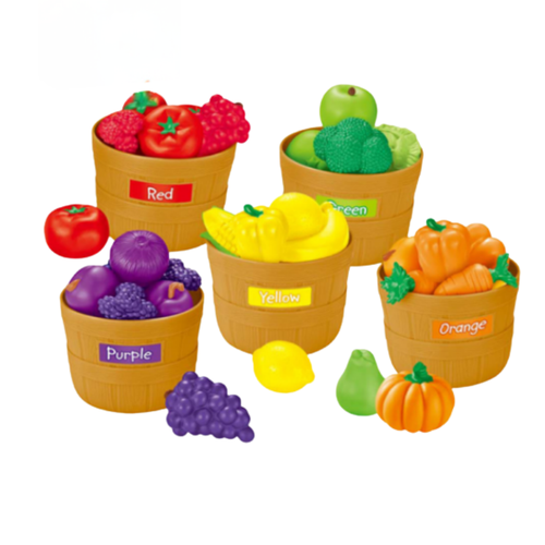 Color Sorting Fruit and Veggie Basket Play Kitchen Kit - main product image