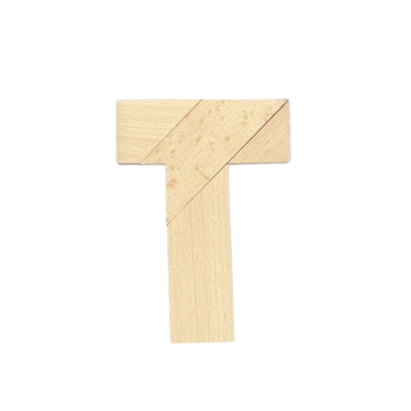 Wooden T Puzzle for Smart Shape Learning