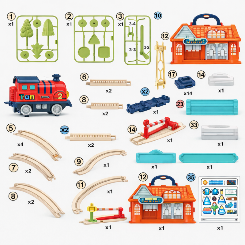 Electric Train Track Kit with Storage Box and Sound - main product image
