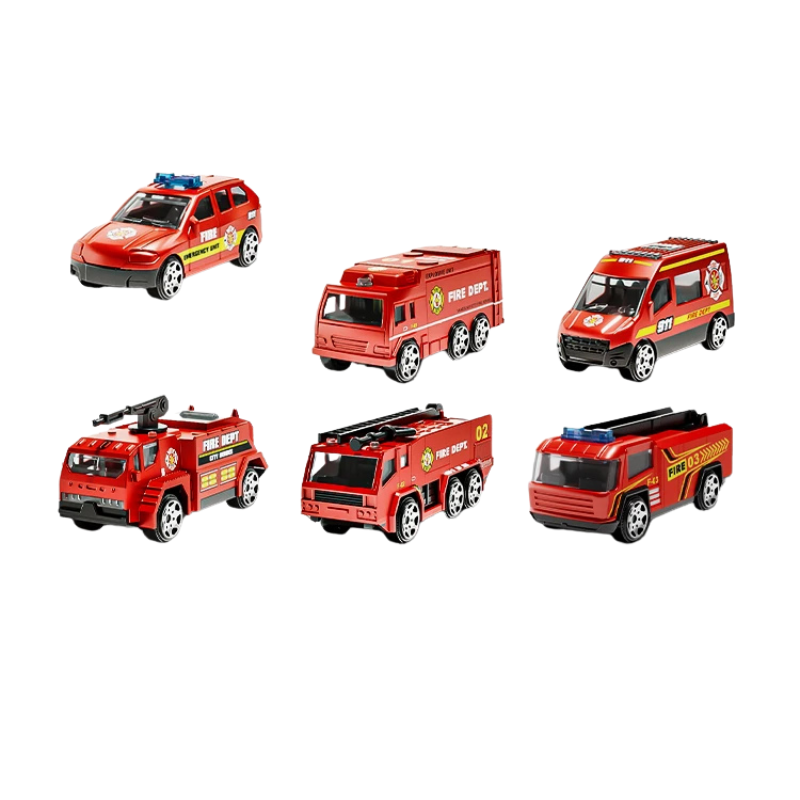 Water Spray Fire Truck with Sound, Lights, and Pull-Back