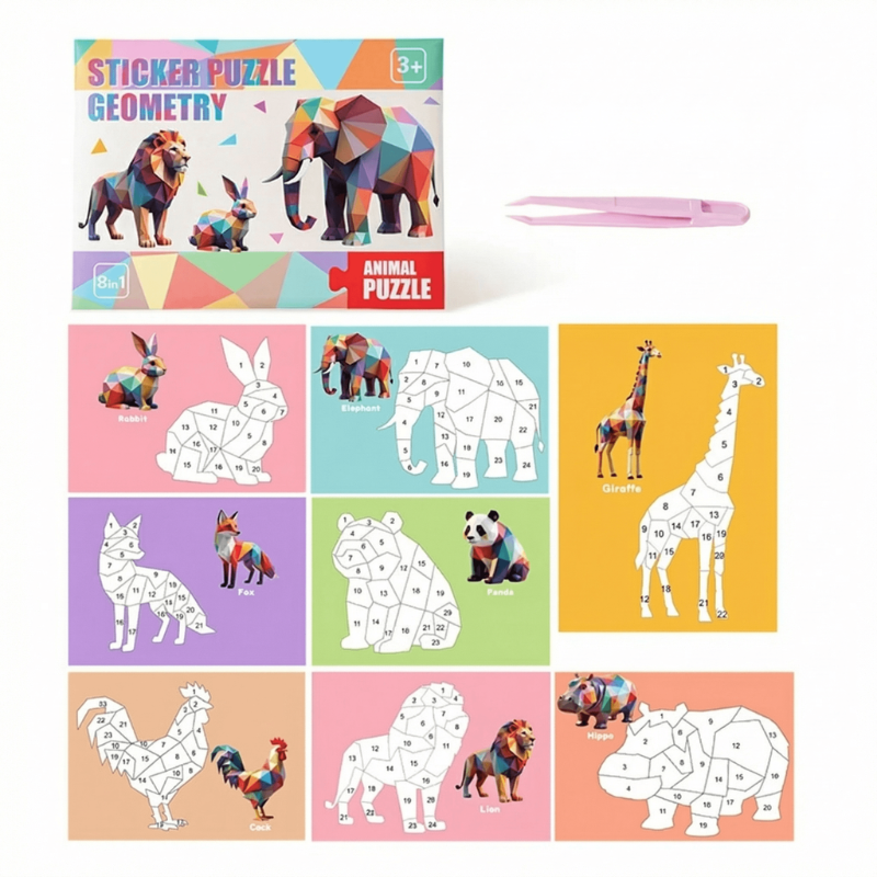 Multicolor Geometric Sticker Puzzle for Creative Kids