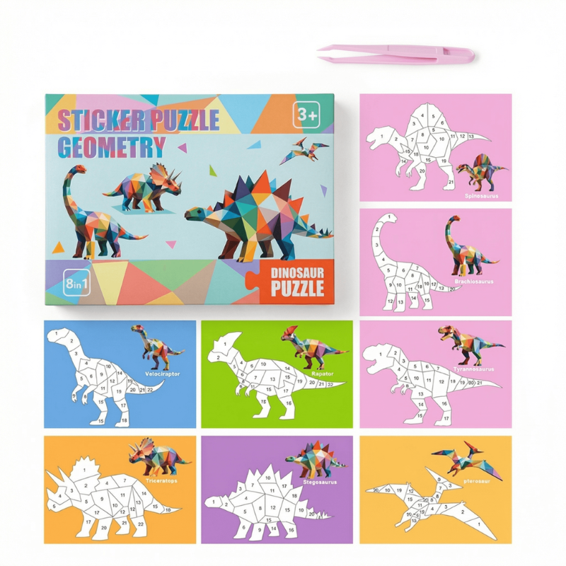 Multicolor Geometric Sticker Puzzle for Creative Kids