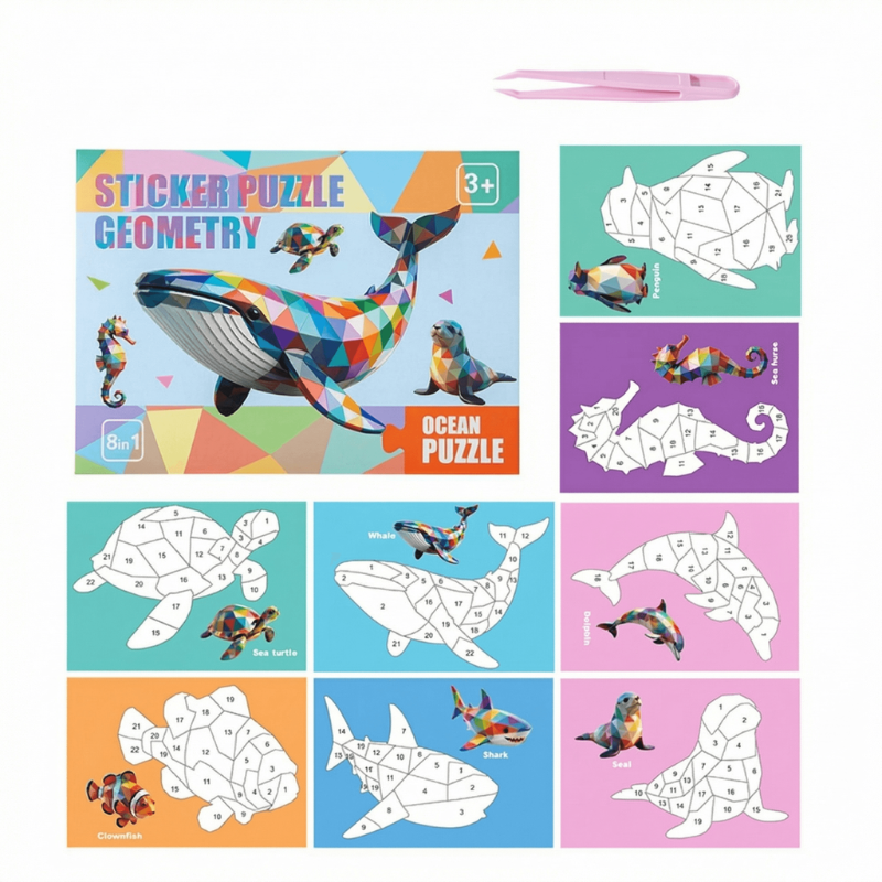 Multicolor Geometric Sticker Puzzle for Creative Kids - main product image