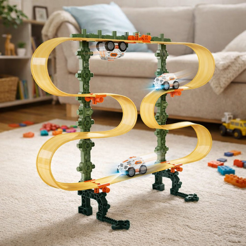 Electric DIY Magnetic Mini Car Roll Rail Set - main product image