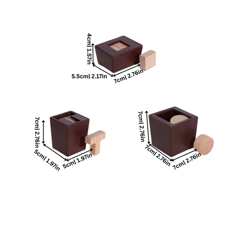Wooden Logic Puzzle Game with Circle and Square Pieces