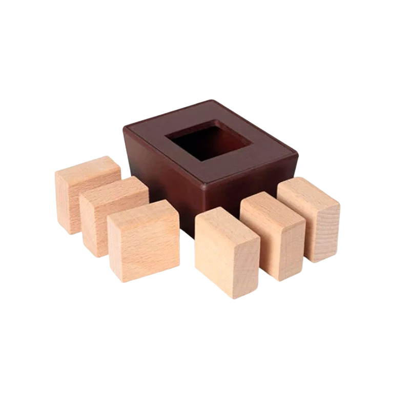 Wooden Logic Puzzle Game with Circle and Square Pieces - main product image