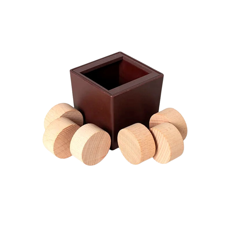 Wooden Logic Puzzle Game with Circle and Square Pieces