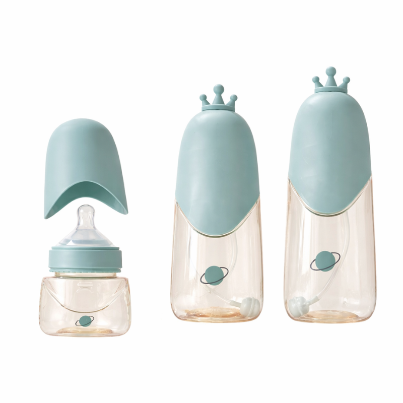 Anti-Colic Silicone Straw Bottle for Infants 3–6 Months