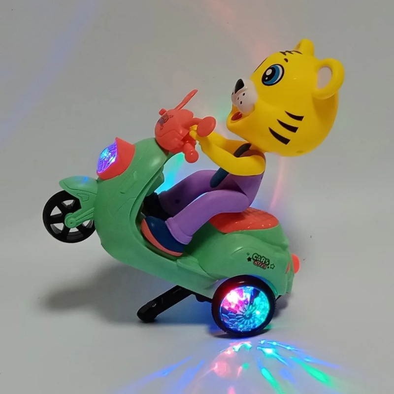 Electric Cartoon Motorcycle Toy with Music and Flashing Lights - main product image