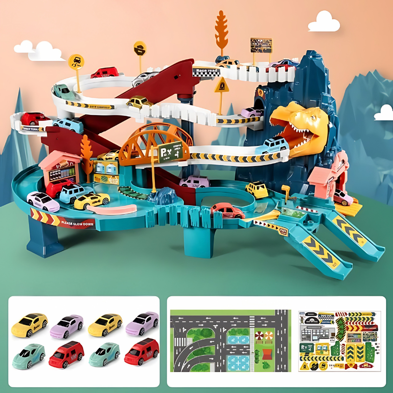Multi-Level Dinosaur Race Track Adventure - main product image