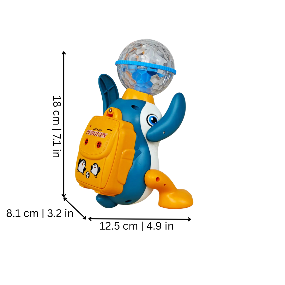 Dancing Penguin Spinner with Colorful Lights and Motion