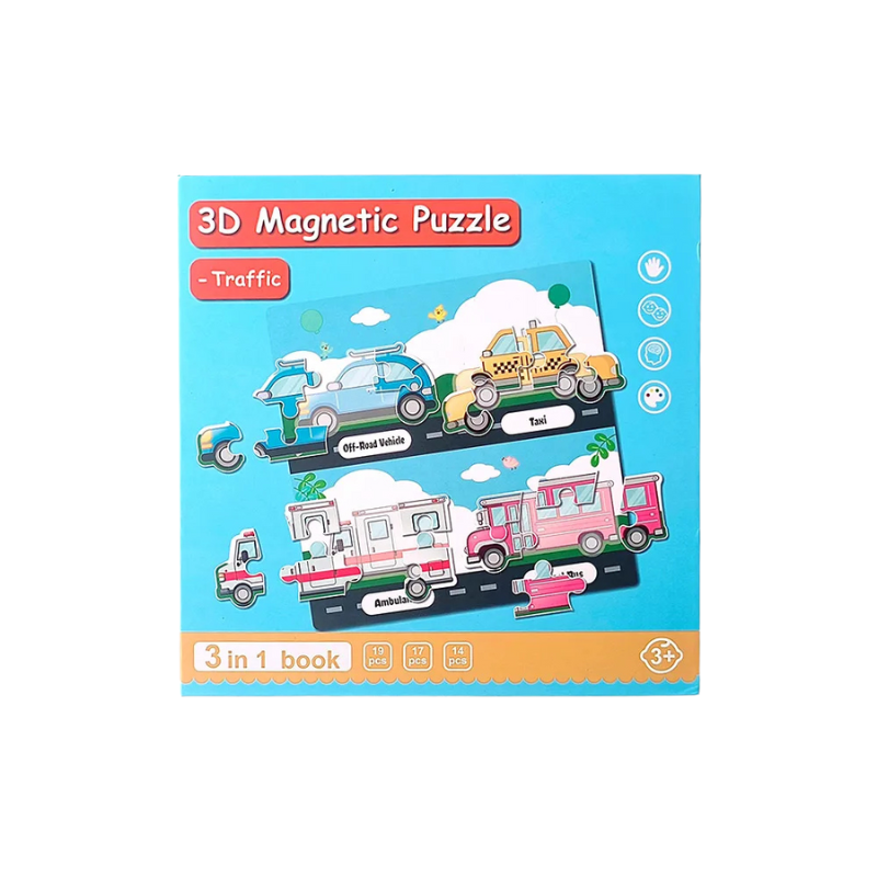 Fun 3-in-1 Magnetic Puzzle Books