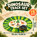 Dinosaur Race Track Set with Motorized Dinosaur Car