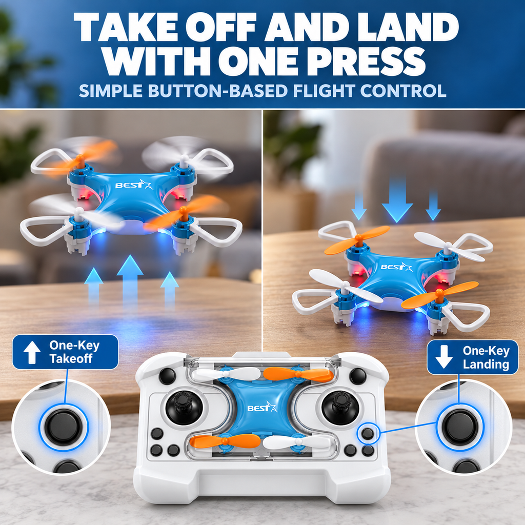Mini RC Drone with Controller Storage Case & 360° Flips