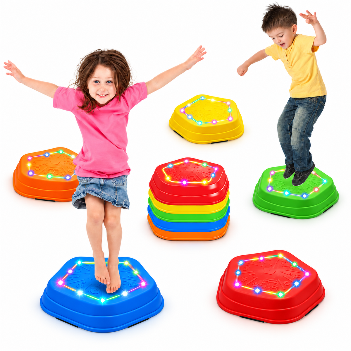 Light-Up Musical Stepping Stones for Kids