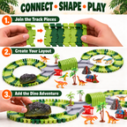 Dinosaur Race Track Set with Motorized Dinosaur Car