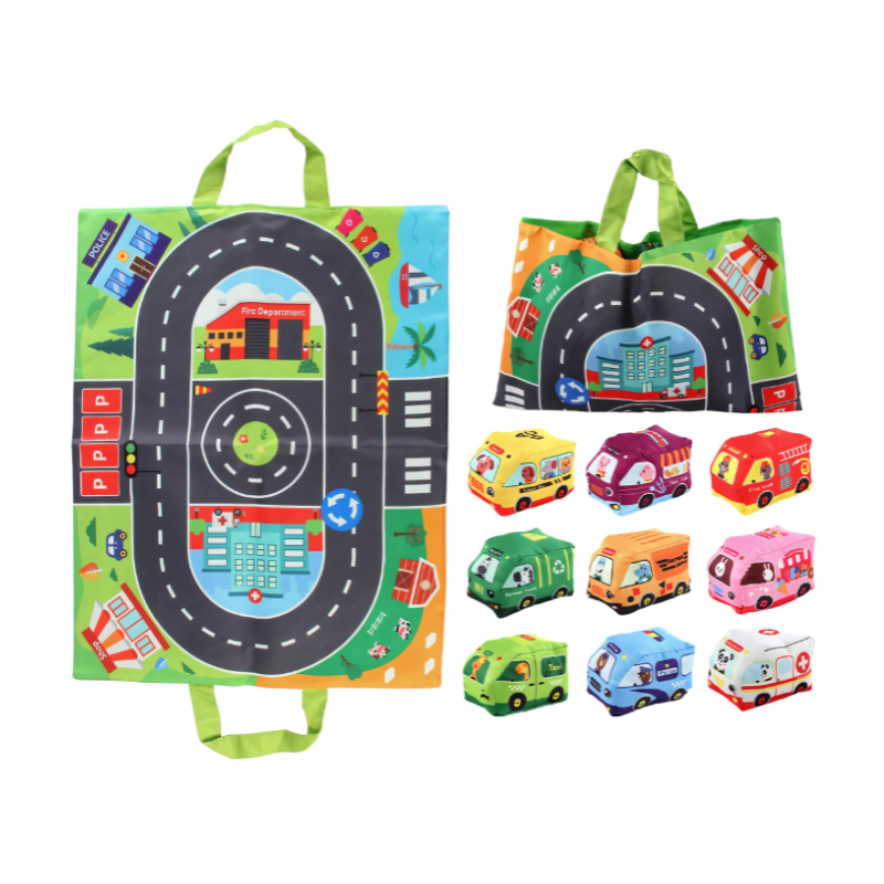 Plush Vehicle Set for Toddlers' Imaginative Play - main product image