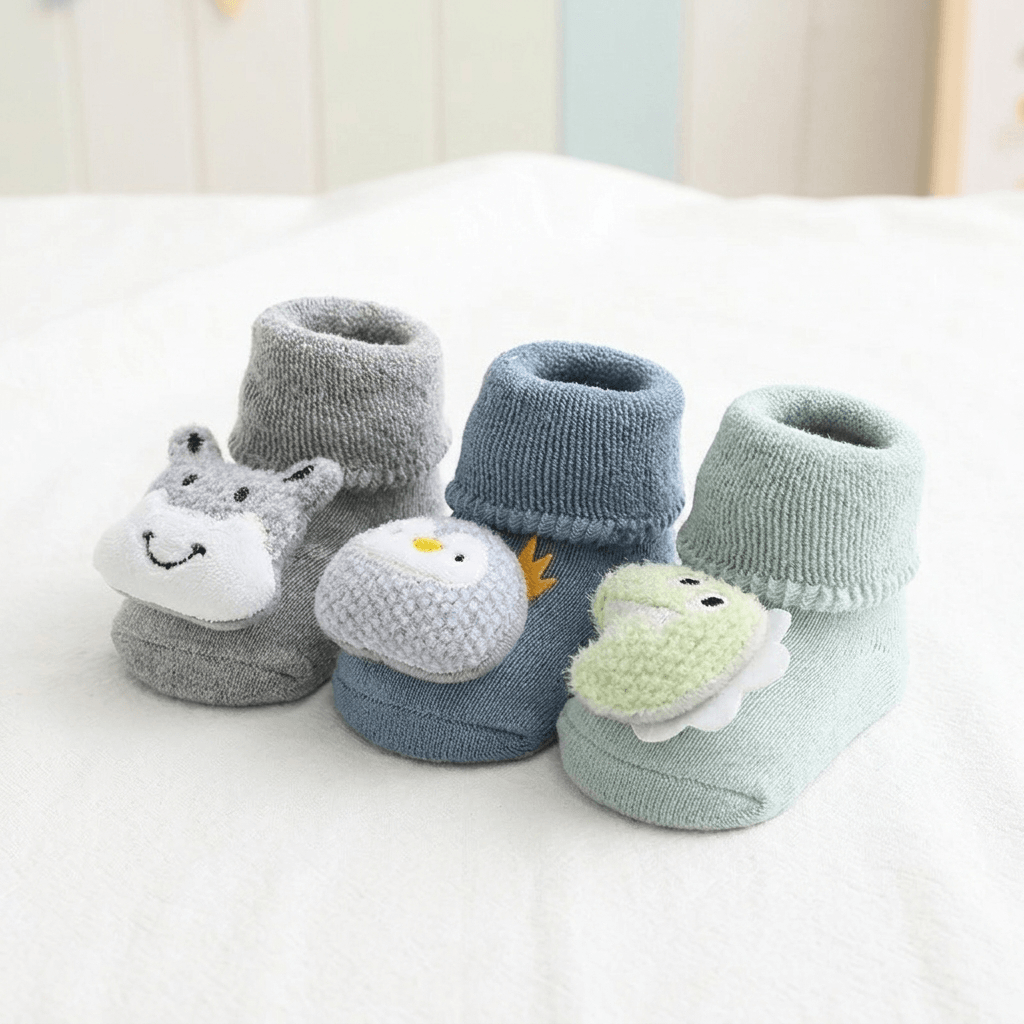Plush Cartoon Socks for Cozy Comfort and Grip Support