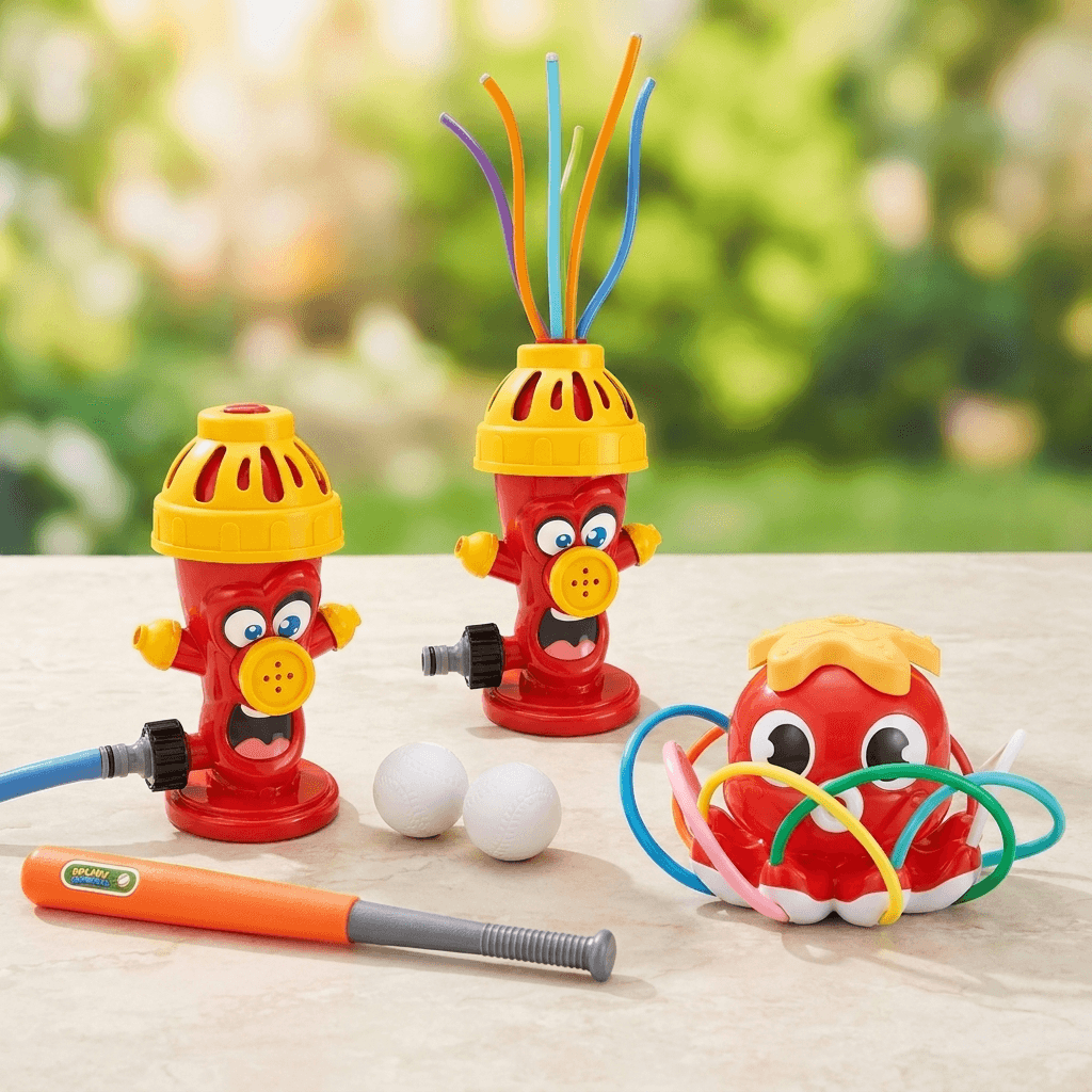 Cartoon Hydrant Sprinkler for Active Summer Yard Games
