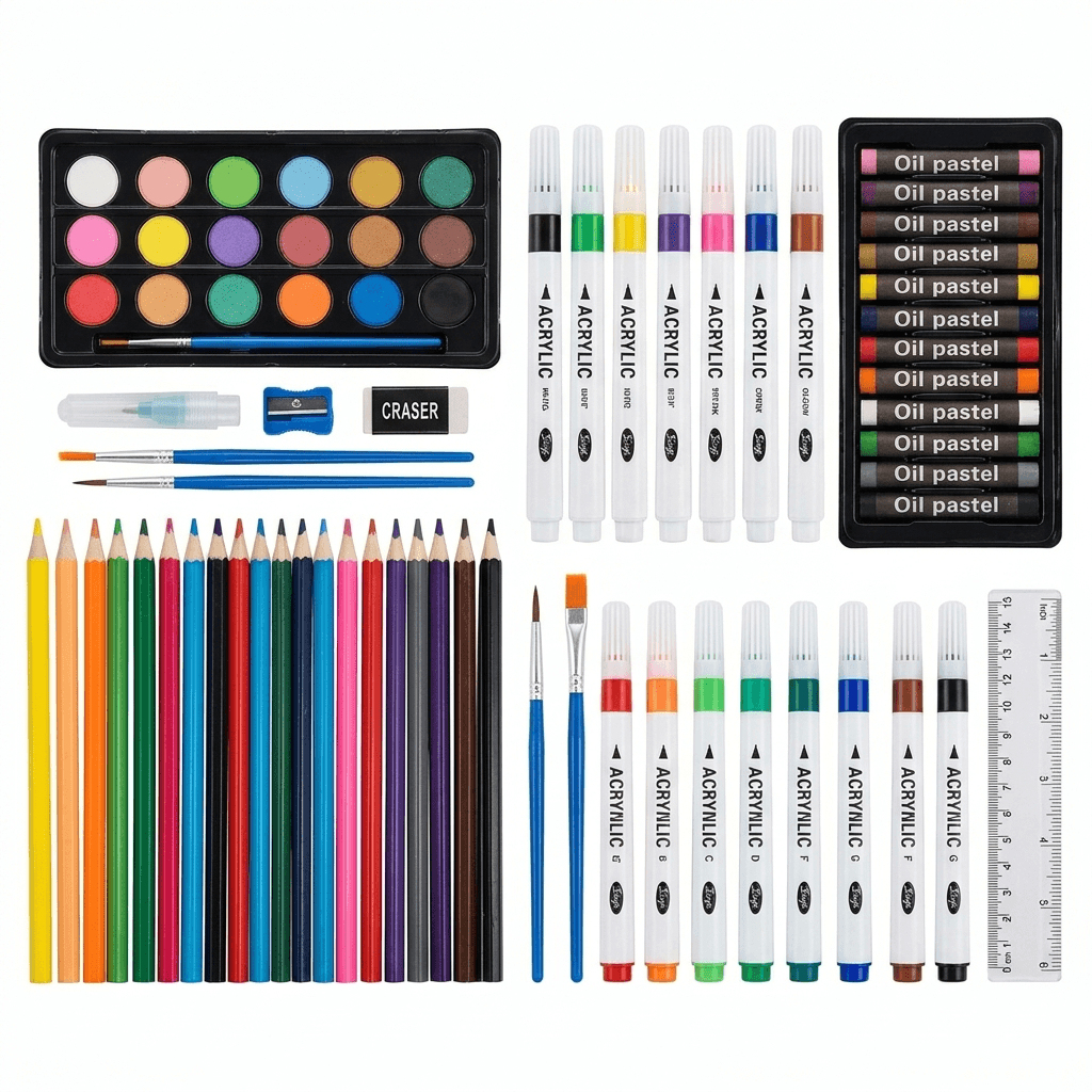 Complete Art Box for Drawing, Painting and Creative Learning
